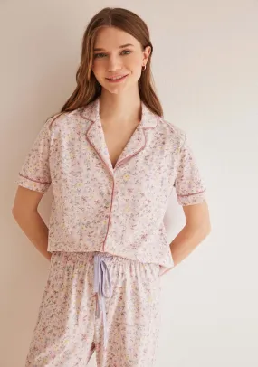 100% cotton paisley short nightgown - Pink