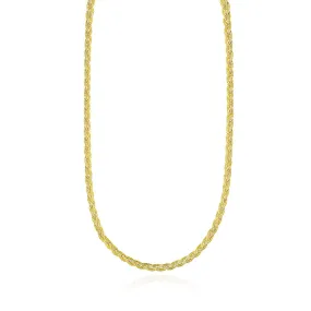 14k Yellow Gold Fox Chain Braided Motif Necklacerx29630-18-rx29630-18