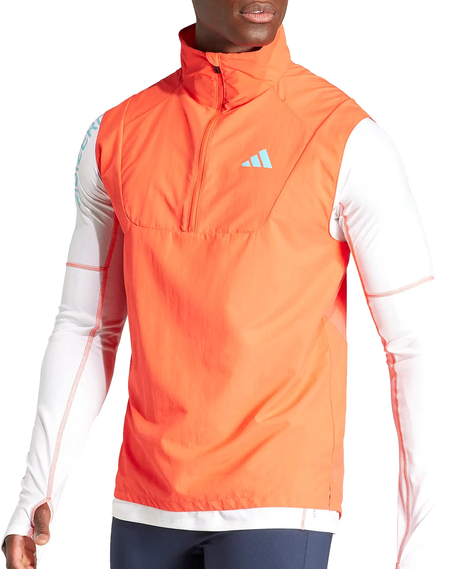 adidas Adizero Half Zip Mens Running Gilet - Orange