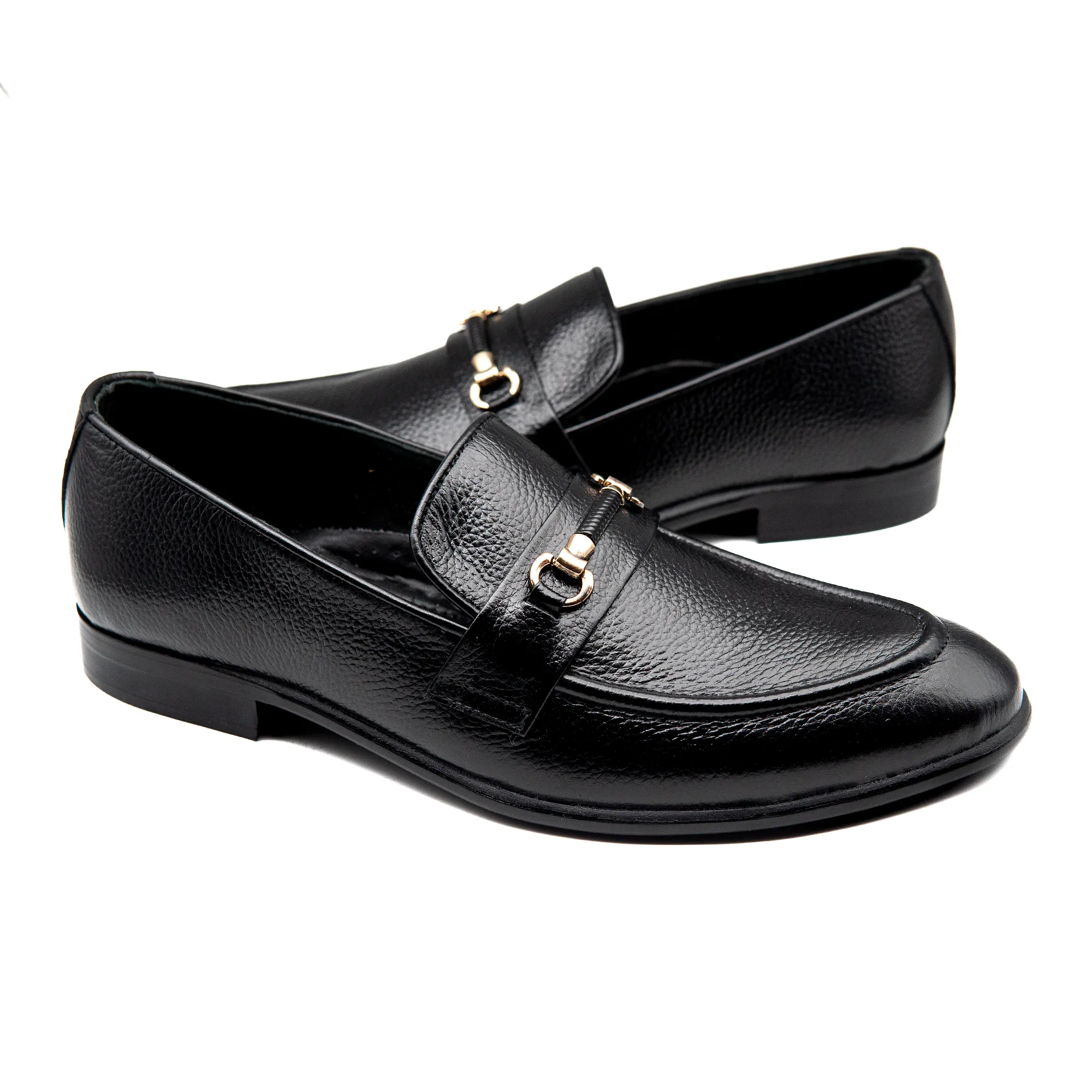 Black Leather Buckle Executive Men Shoes