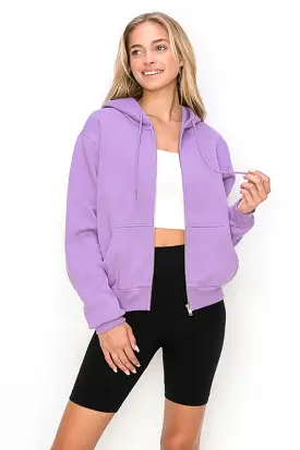 BREE COMFY FLEECE HOODIE ZIP UP