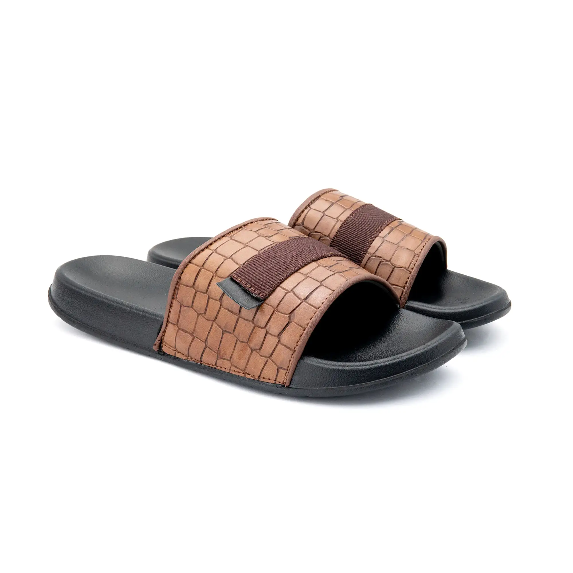 Brown Strap Styled Comfy Slides