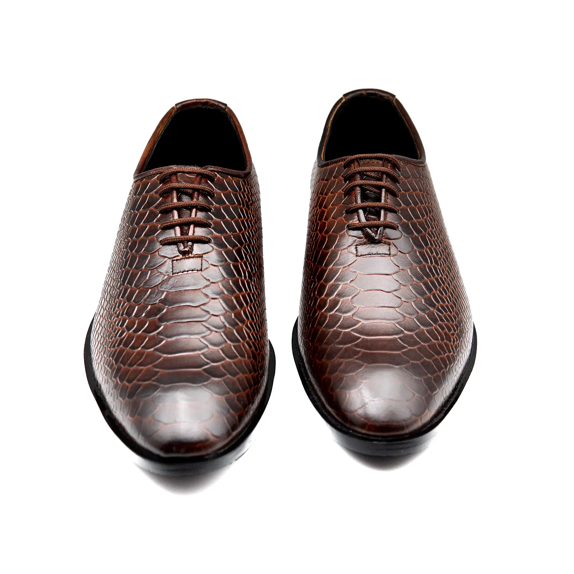 Brown Textured Executive Men Shoes