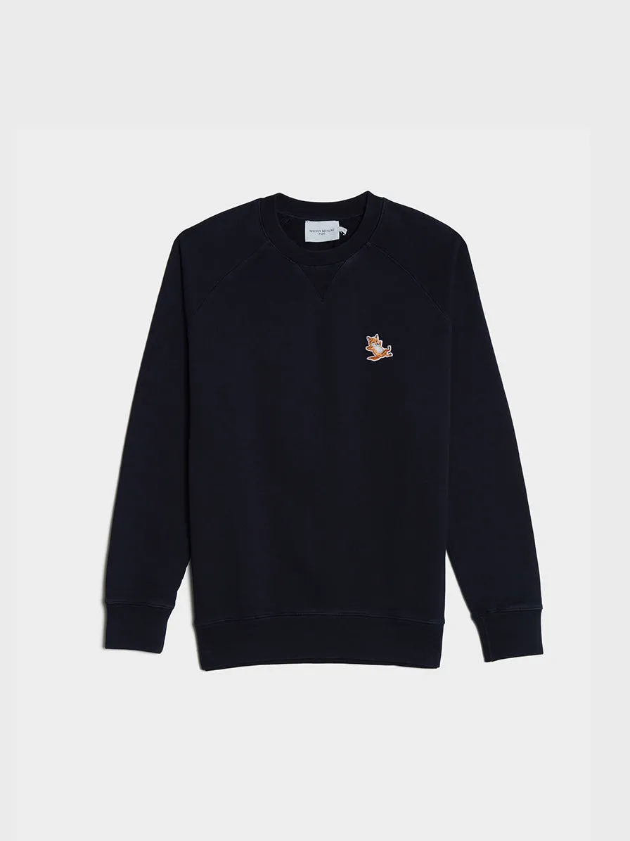 Chillax Fox Patch Classic Sweatshirt, Navy