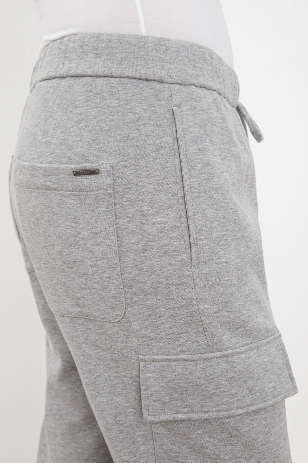 Cotton Fleece Cargo Jogger Trouser in Slate