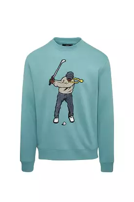 Eastside Golf Men's Core Fleece Crew Swingman (Mineral Green)