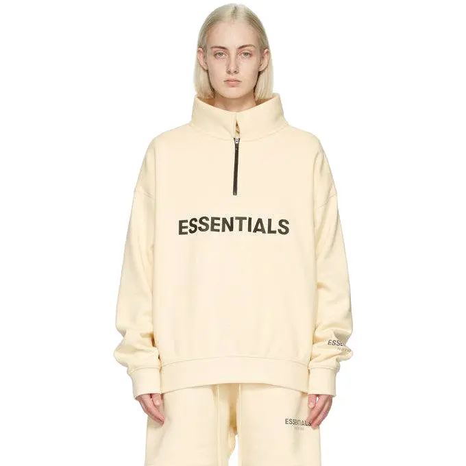 Fear of God Essentials Half Zip Pullover SS20 Sweater 'Buttercream'