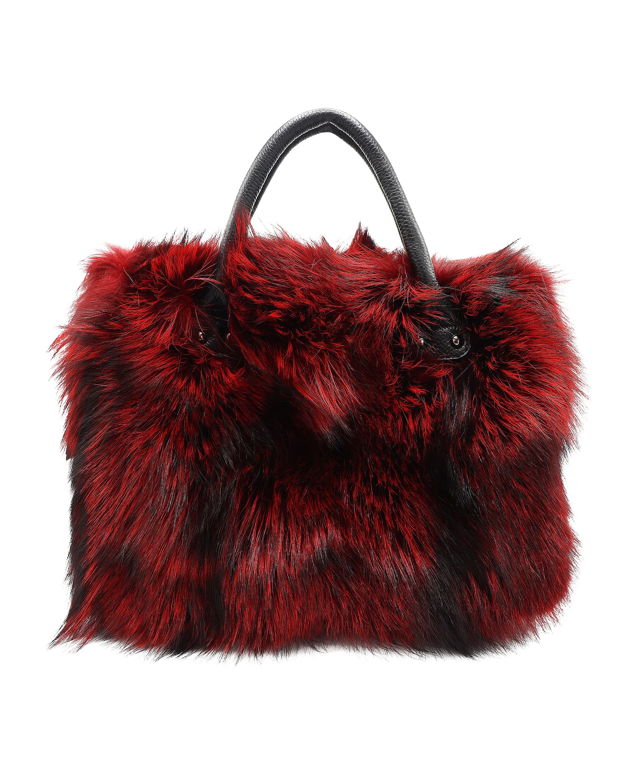 Fox Fur Satchel Handbag