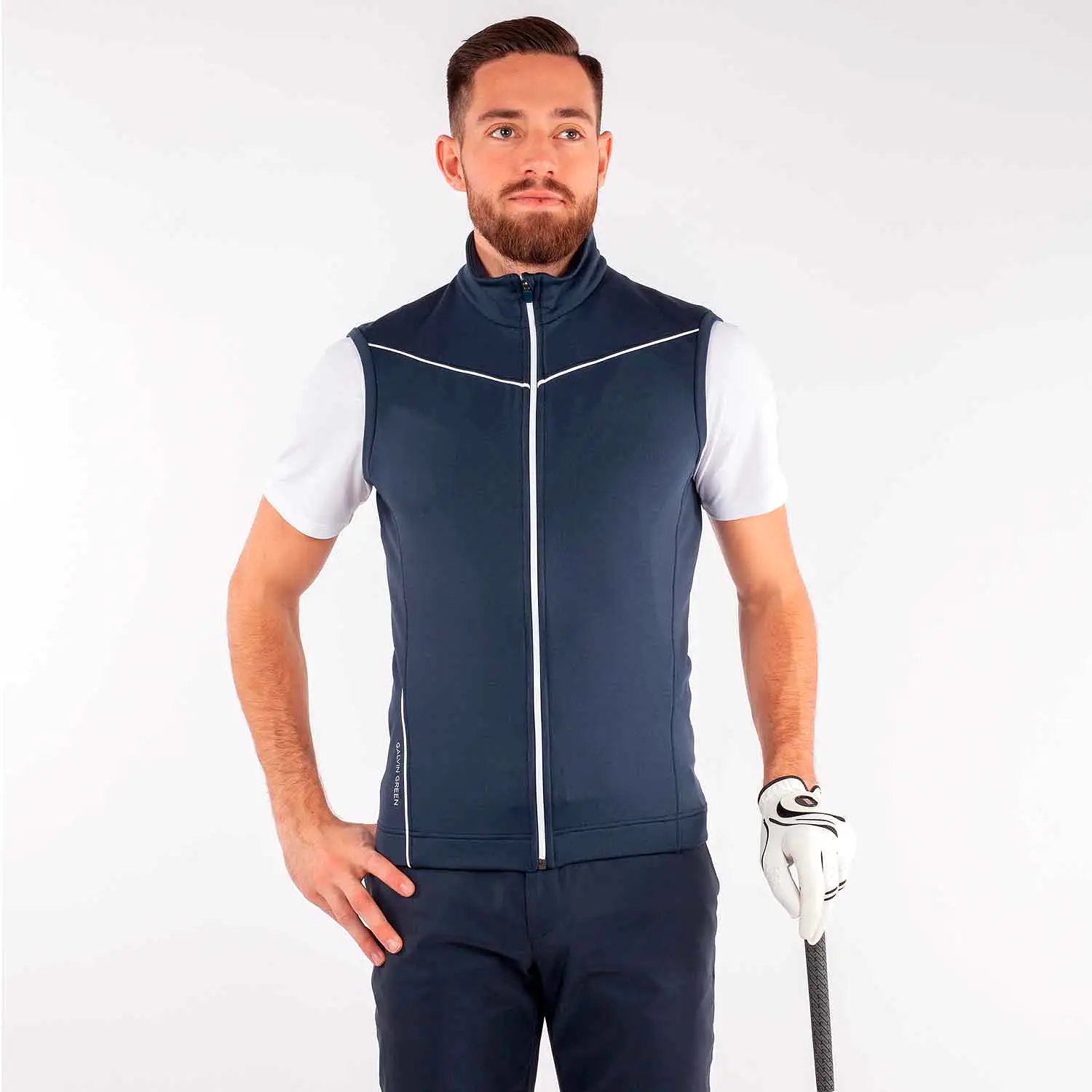 Galvin Green Davon Insula Vest - Navy/White