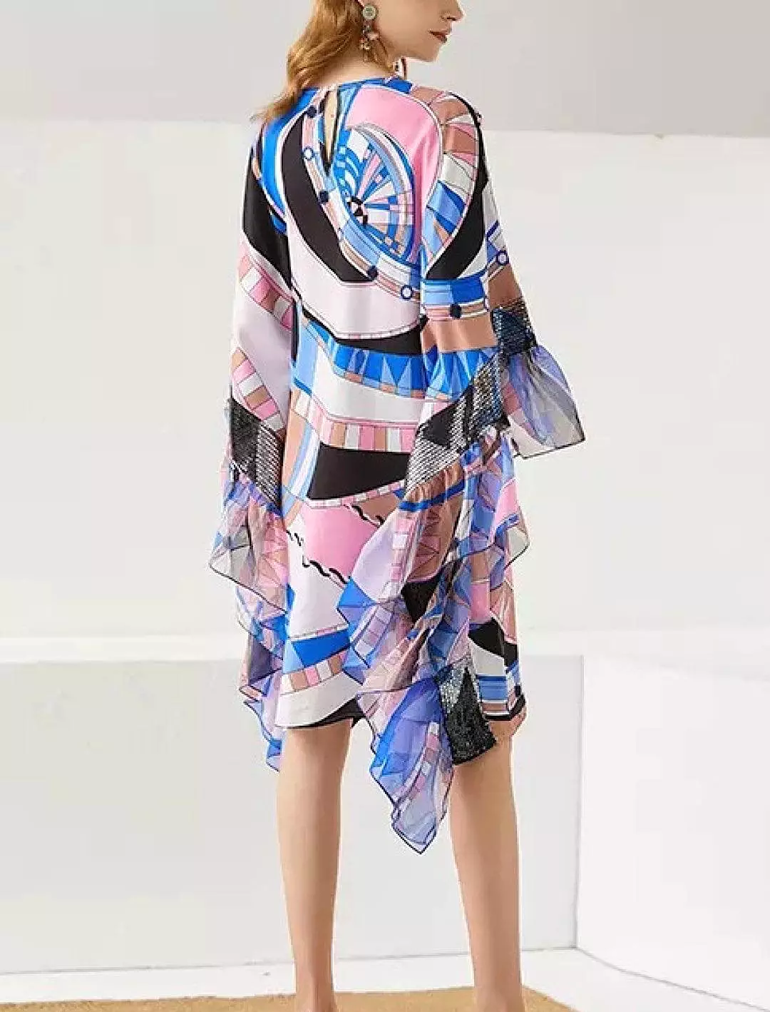 Geometrical Print Oversized Dress