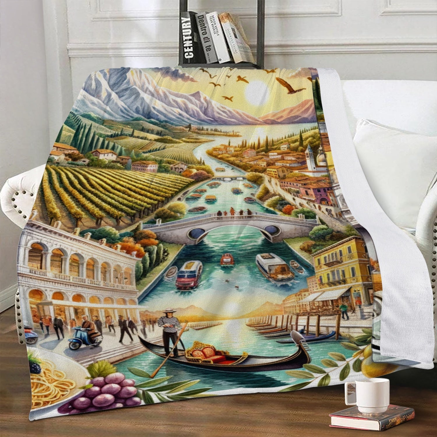 Italy Decor Fleece Blanket