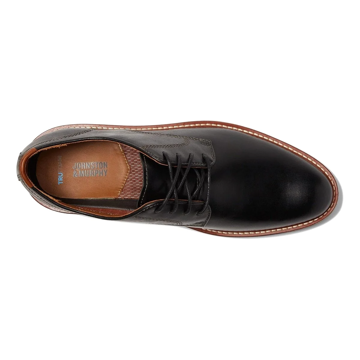 Johnston & Murphy Men's Upton Plain Toe Black Full Grain