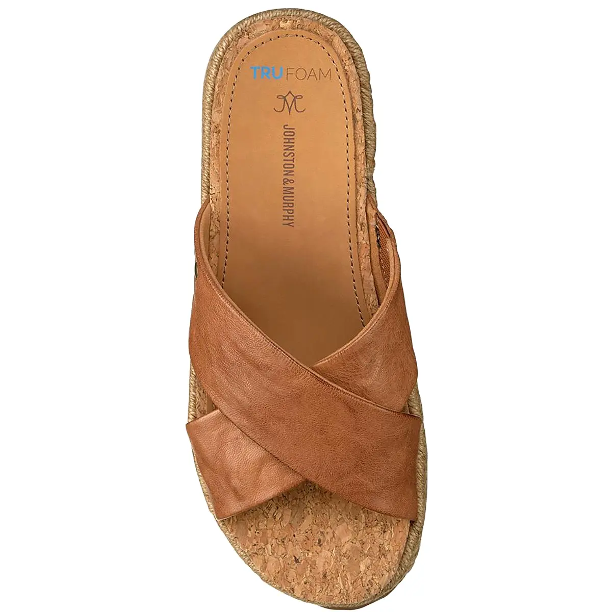 Johnston & Murphy Womens Michelle Leather Criss-Cross Slide Sandals