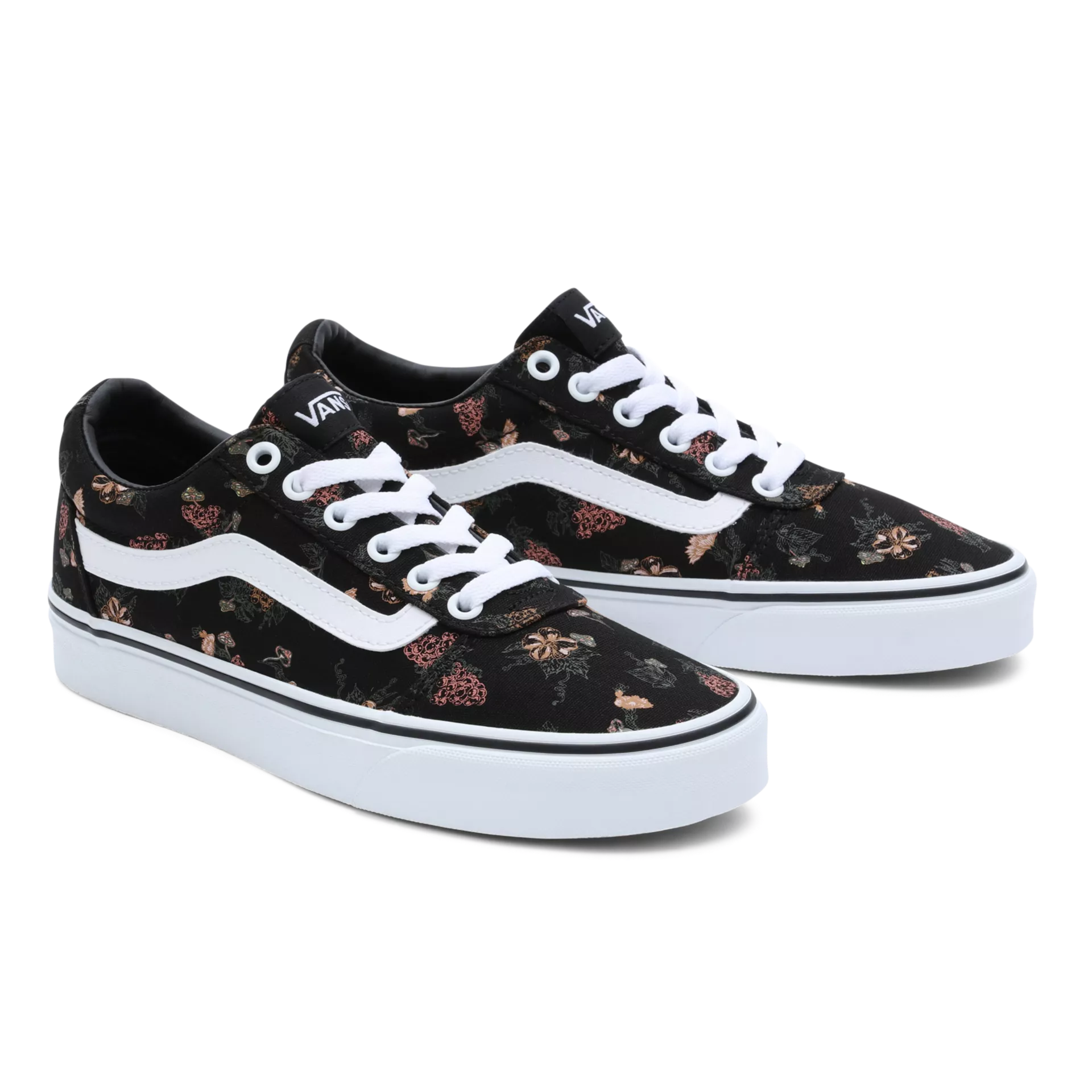 Ladies Garden Floral Black/White Vans Ward Old Skool Styling sale