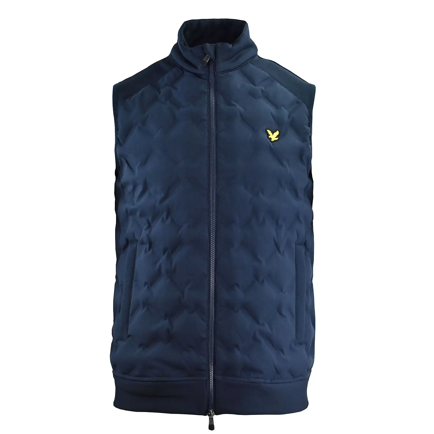 Lyle & Scott Check Quilt Back Fleece Gilet - Navy