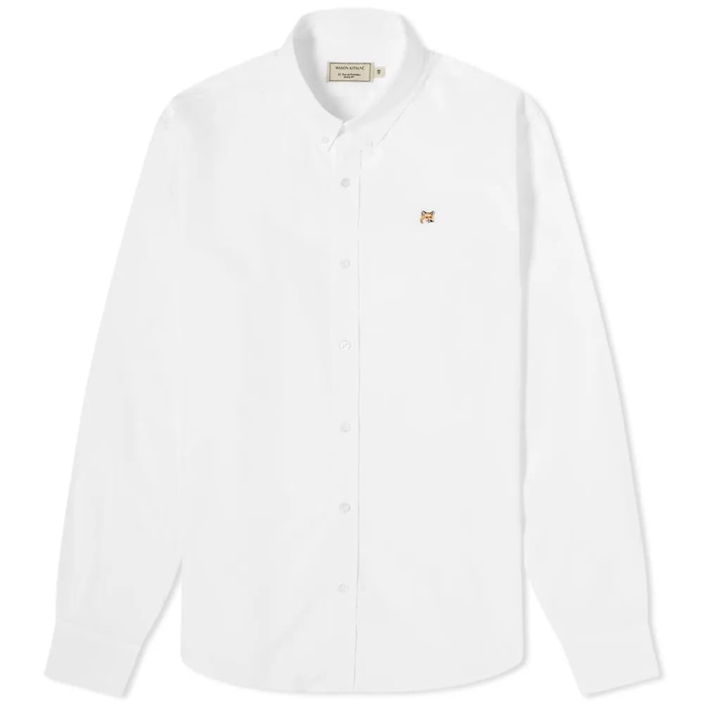 Maison Kitsuné Fox Head Embroidery Classic ShirtWhite