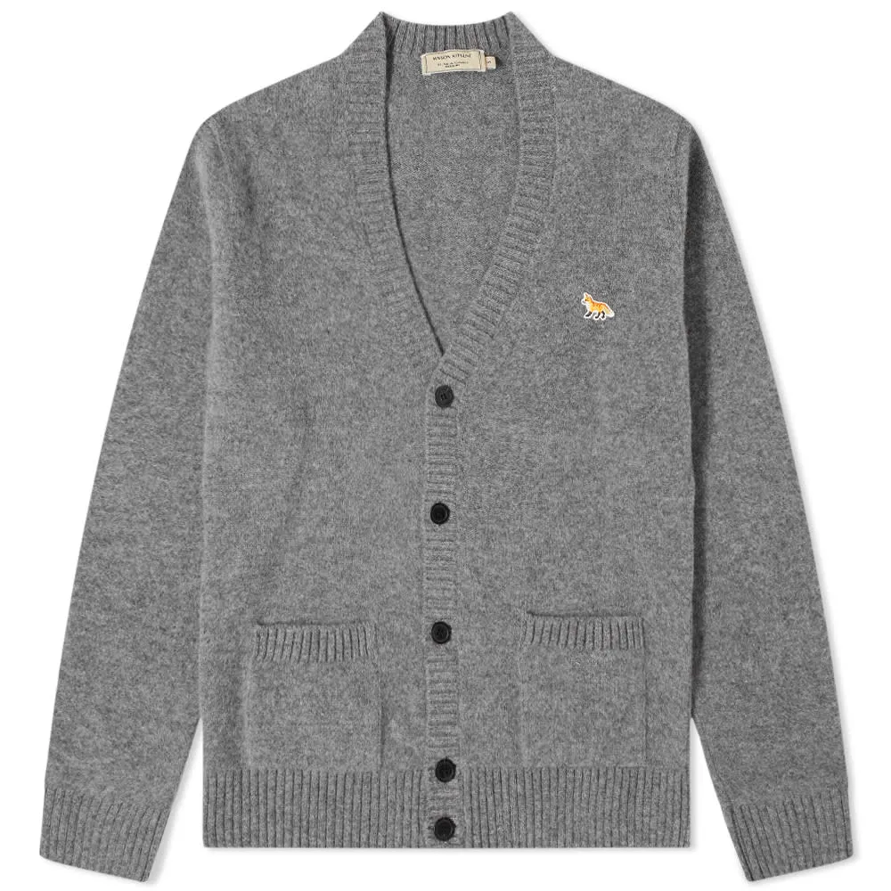 Maison Kitsuné Fox Lambswool CardiganGrey Melange