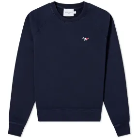 Maison Kitsuné Tricolor Fox Patch Adjusted Crew SweatNavy