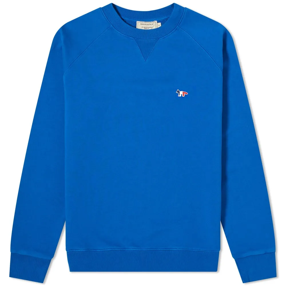 Maison Kitsuné Tricolor Fox Patch Clean Crew SweatDark Blue