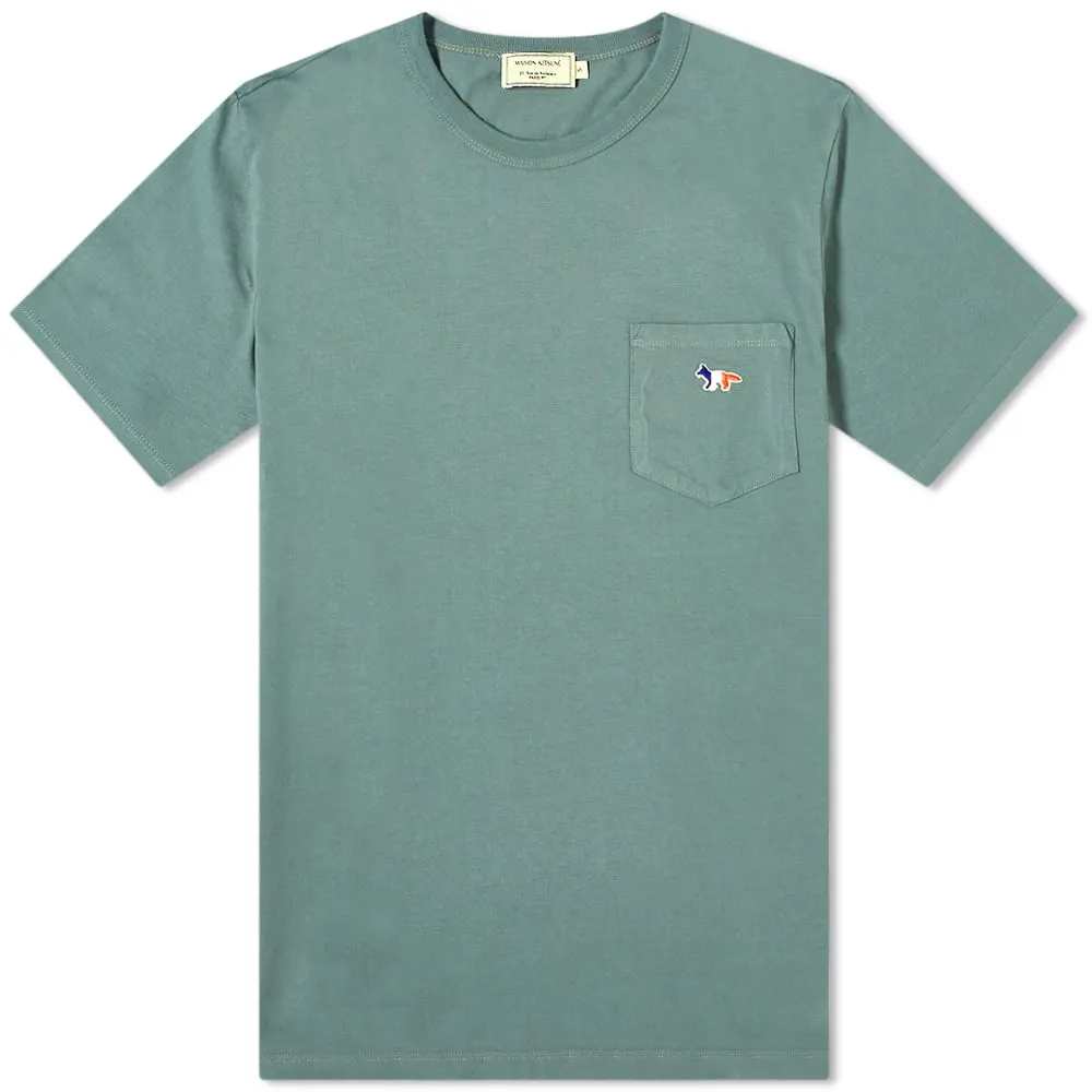 Maison Kitsuné Tricolor Fox Pocket TeeBlue Green