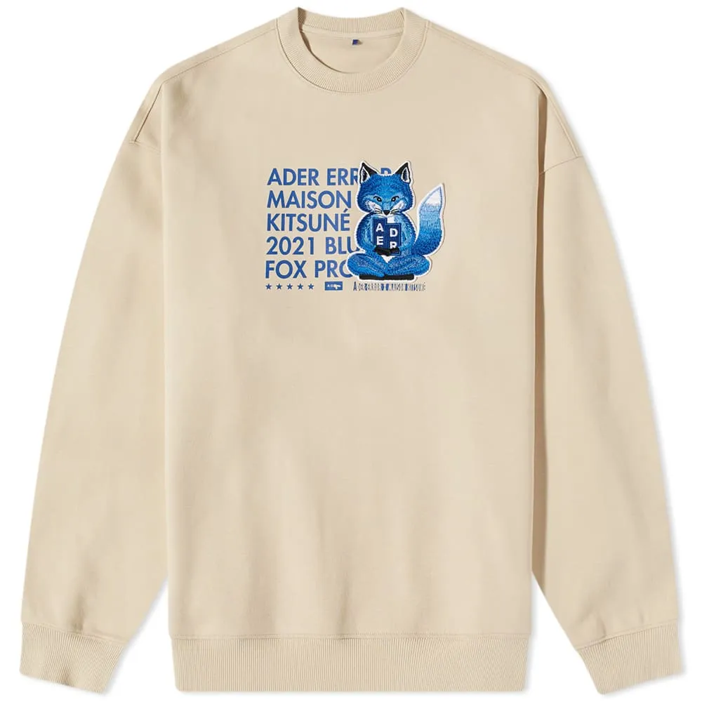 Maison Kitsuné X ADER error Meditation Fox Crew SweatIvory