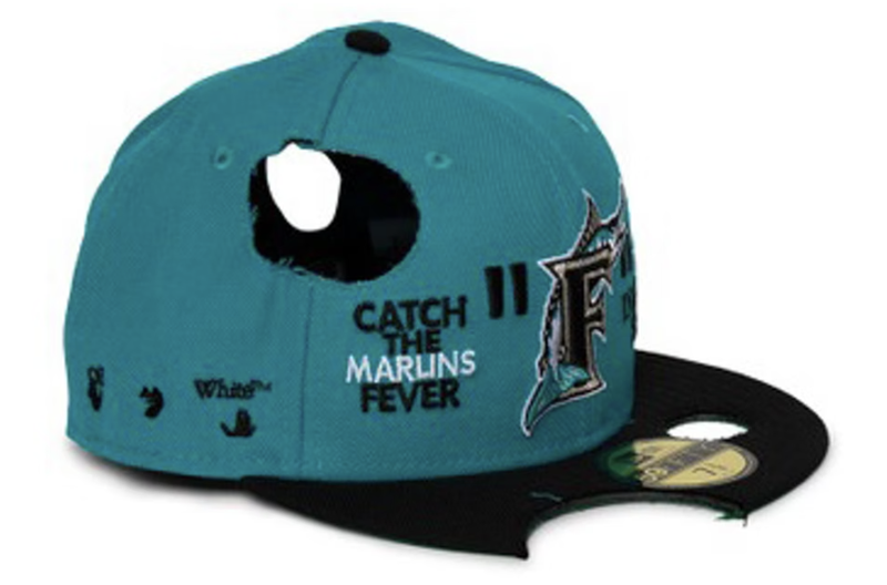 OFF-WHITE New Era Miami Marlins Fitted Hat Lake Blue/Black