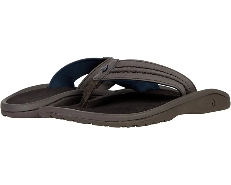 Olukai Men's Hokua Flip Flop - Dark Wood/Dark Wood 10161-6363