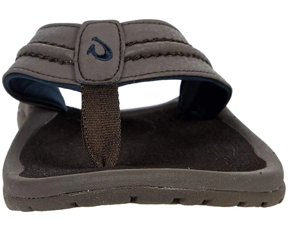 Olukai Men's Hokua Flip Flop - Dark Wood/Dark Wood 10161-6363