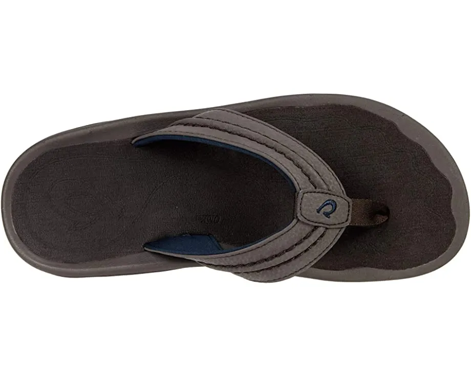 Olukai Men's Hokua Flip Flop - Dark Wood/Dark Wood 10161-6363