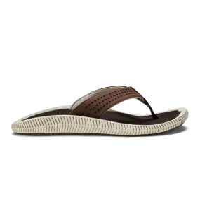 OluKai Men's Ulele Flip Flop - Dark Wood/Dark Wood 10435-6363