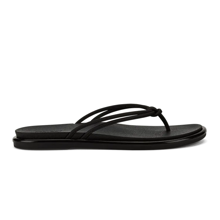 Olukai Women's 'Aka Flip Flop - Black/Black 20509-4040