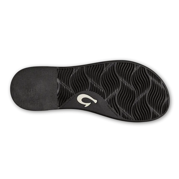 Olukai Women's 'Aka Flip Flop - Black/Black 20509-4040