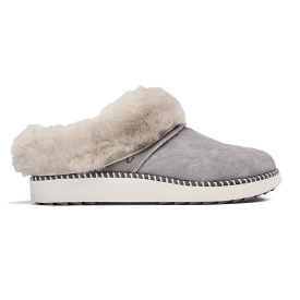 Olukai Women's Ku'i Shearling Mule Slippers - Fog/Mist Grey