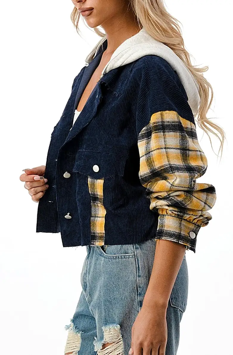 Plaid Cord Jacket