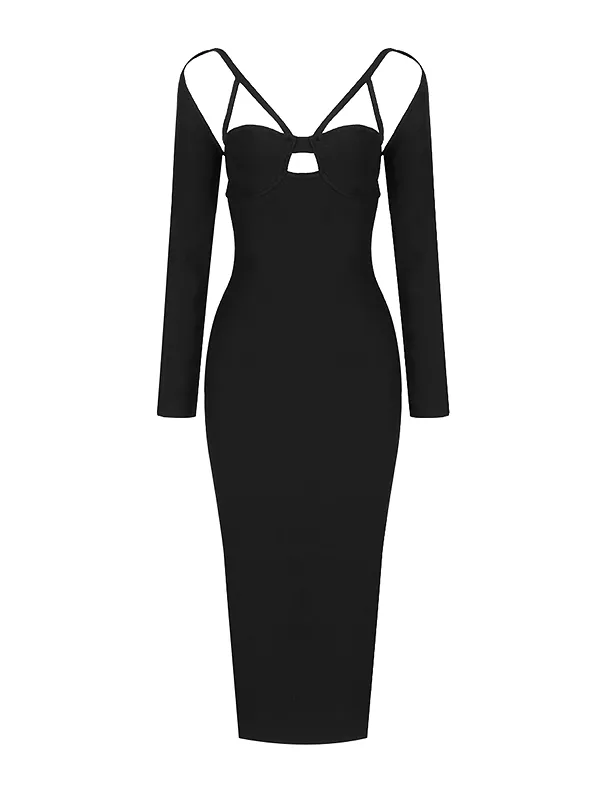 Safi Black Midi Dress