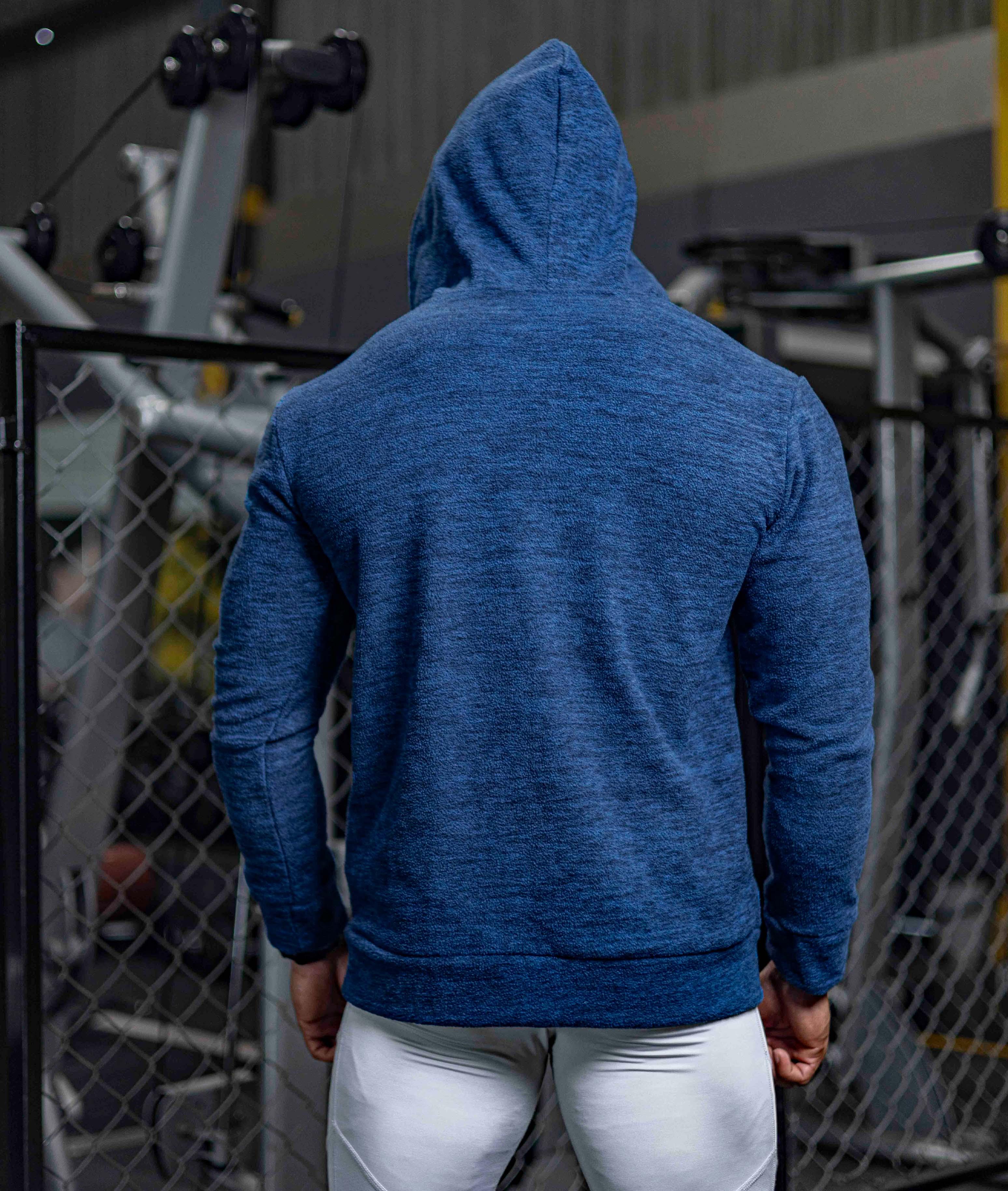 Sherpa Fleece Fluffy GymX Hoodie- Electric Blue