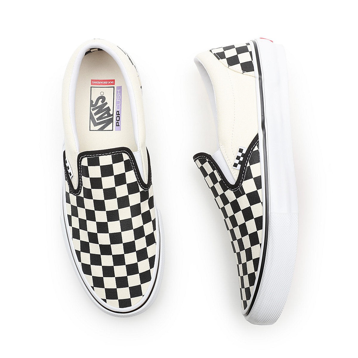 SKATE SLIP-ON CHECKERBOARD BLACK