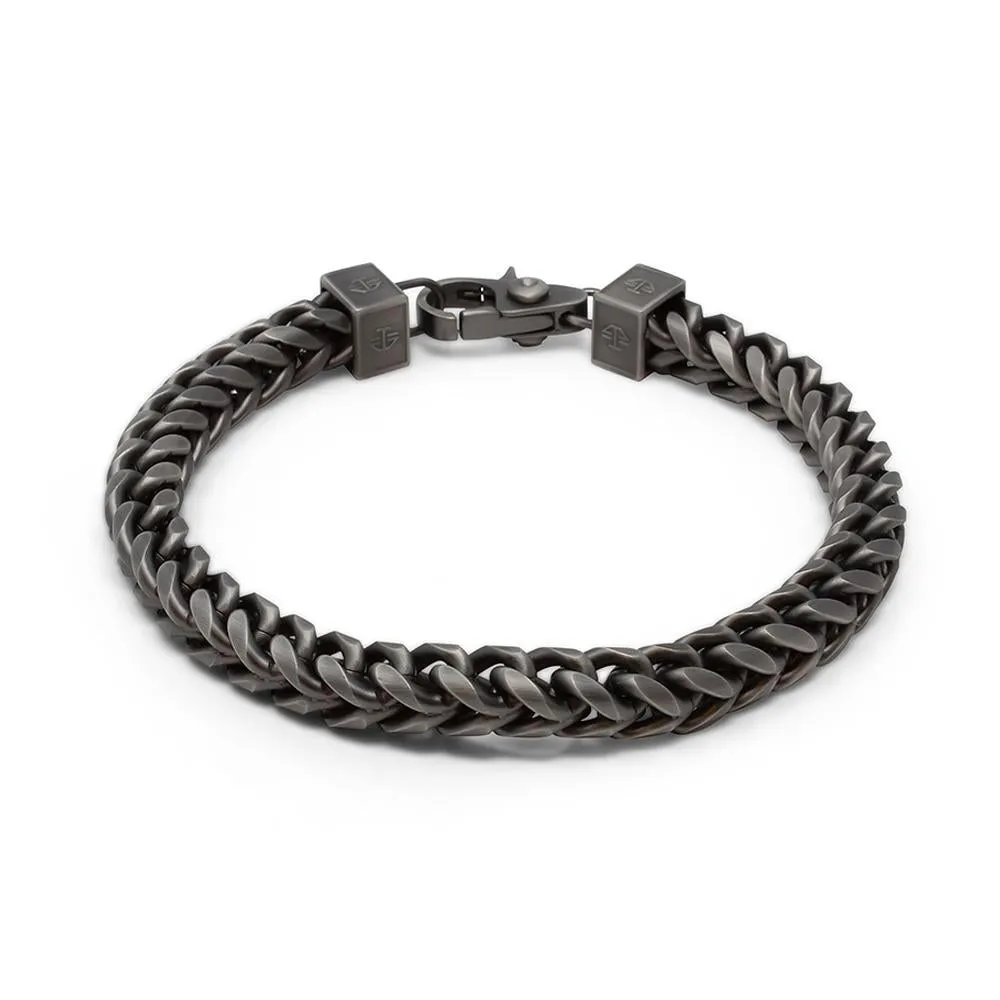 Stainless Steel HB Ion Plated Gun Metal Fox Tail Bracelet