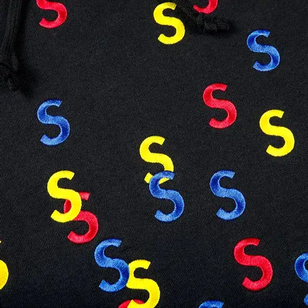 Supreme Embroided S Hooded Sweatshirt (Black)