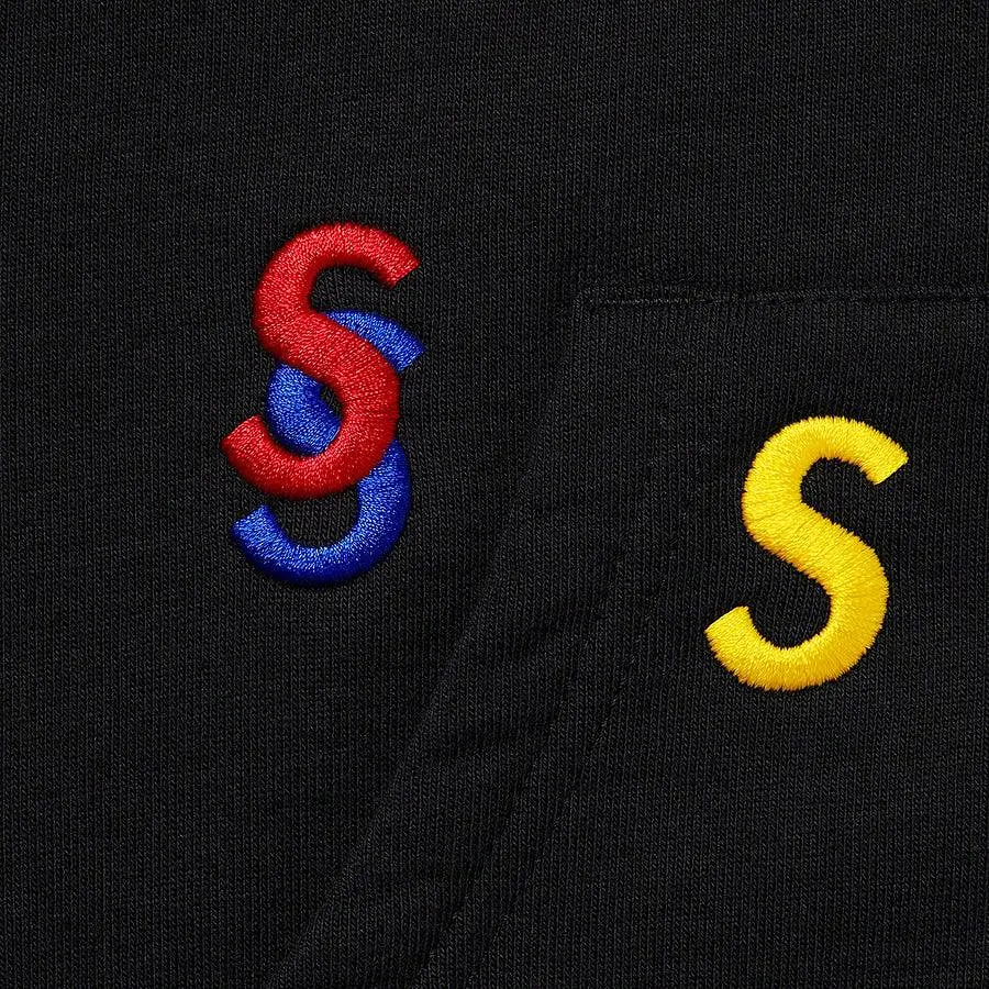 Supreme Embroidered S Hooded Sweatshirt (Black)