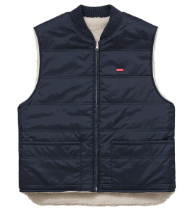 Supreme Sherpa Fleece Reversible Work Vest Navy