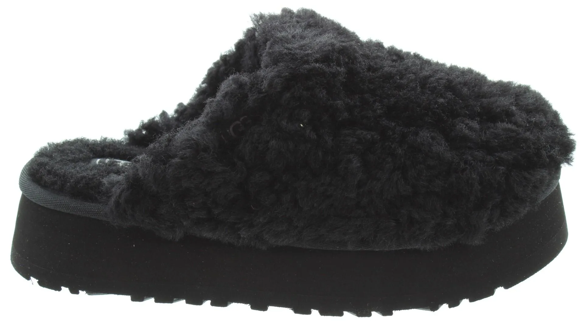 UGG Ladies Maxi Curly Platform Slipper In Black