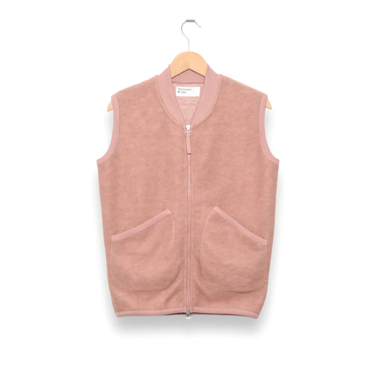 Universal Works Zip Waistcoat 29711 Wool Fleece pink