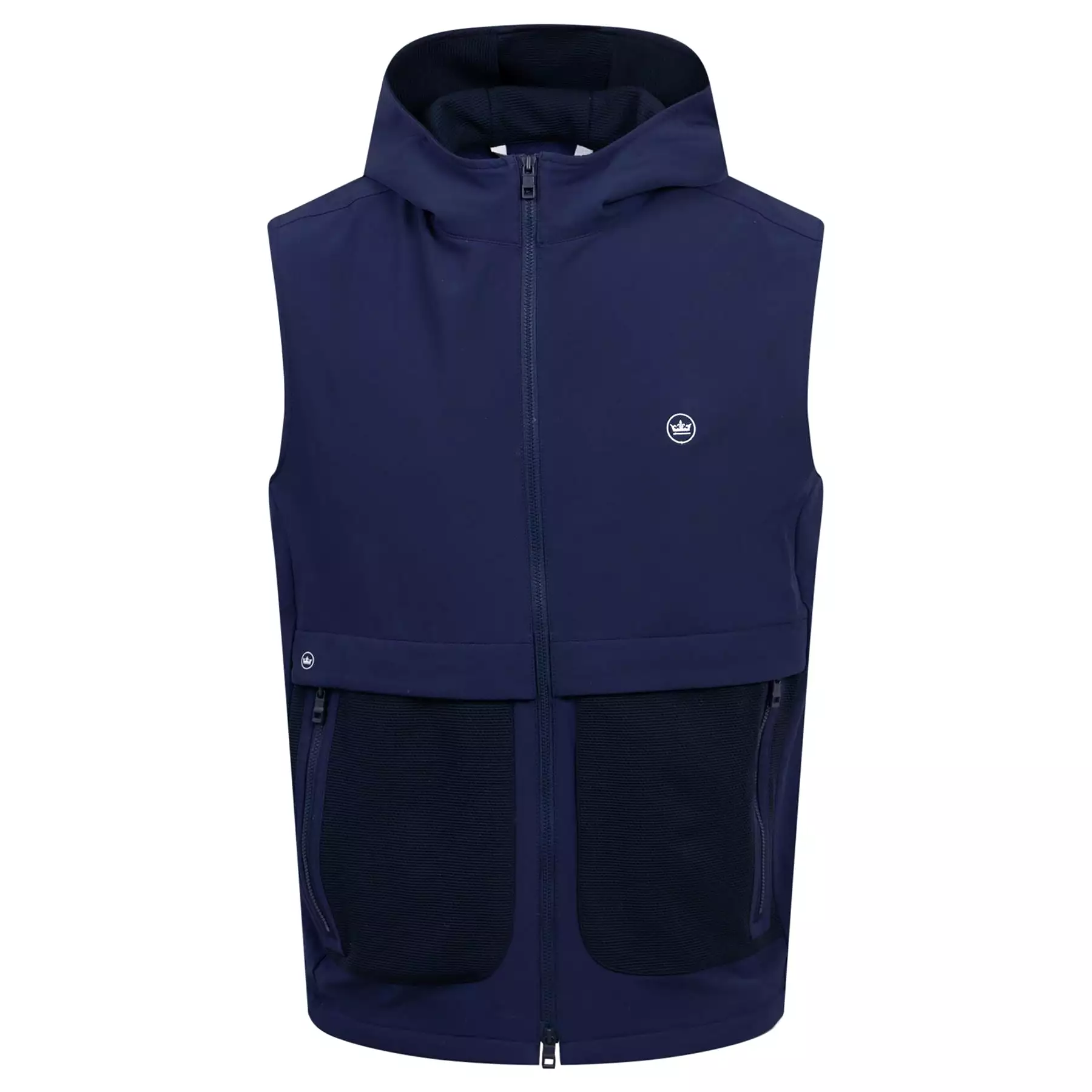 Via Classic Fit Full Zip Gilet Navy - SS24