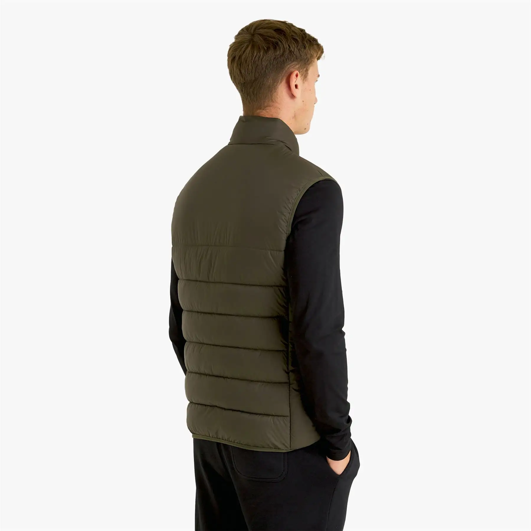 Wadded Full Zip Padded Gilet Olive - AW23