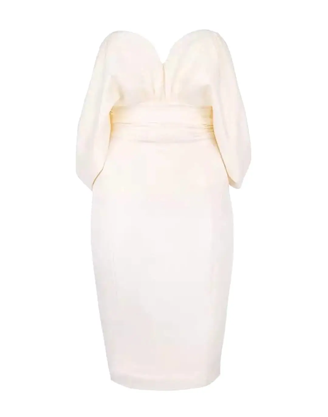 White Drop Shoulder Strapless Dress