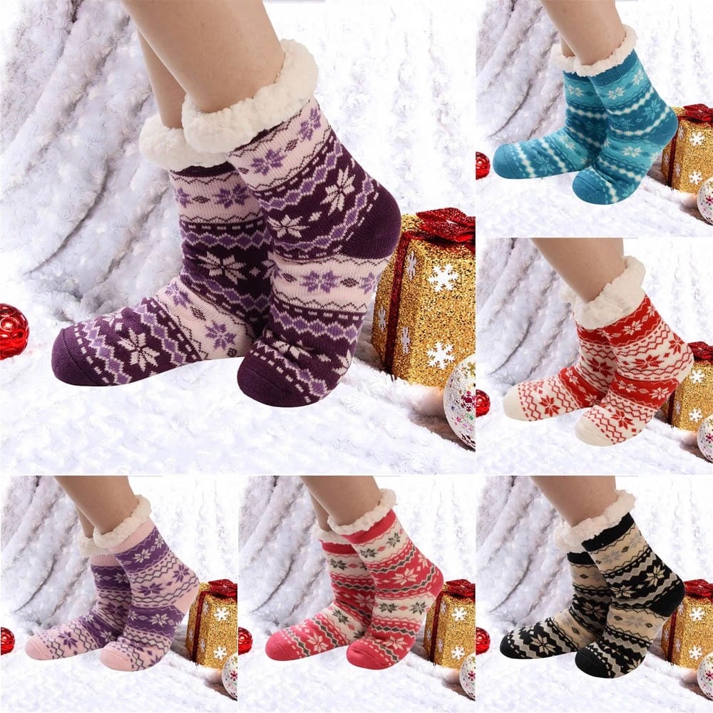 Winter Slipper Fuzzy Fleece-lined Socks